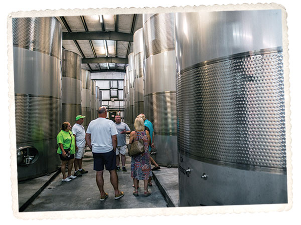 Ronnie Kelly gives an in-depth wine and production tour in Rose Hill, NC.